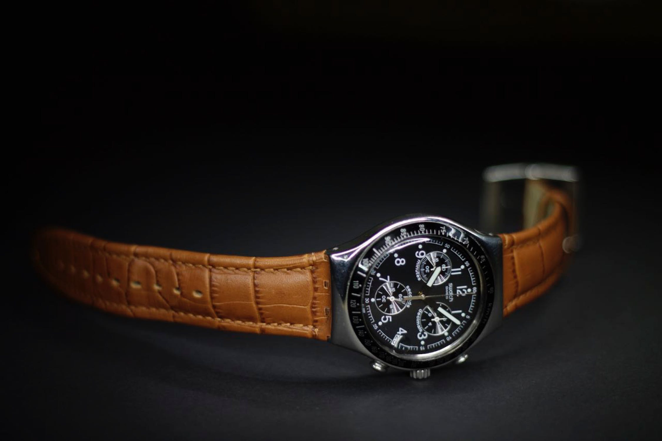 Classic leather-banded watch