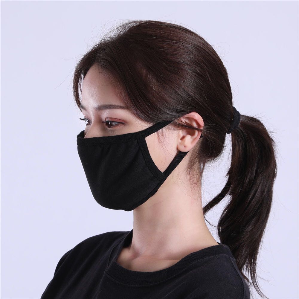 Black Cotton Unisex Face Mask2