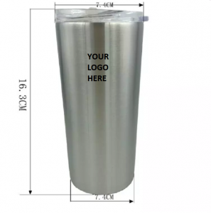 Straight Cup Stainless Steel Tumbler with Lid 16 oz