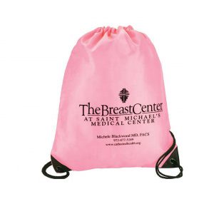 Breast Cancer Awareness Nylon Pink Ribbon Drawstring Backpacks 4 Assorted styles 