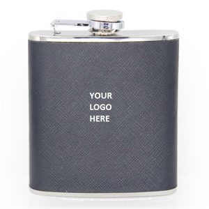 Leather Cover Stainless Steel Hip Flask 6oz2