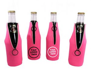 Breast Cancer Awareness Neoprene Zipper Bottle Coolers3