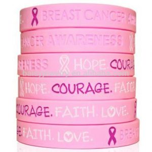 1/2 Inch Breast Cancer Deboss-fill Wristband /Packaging