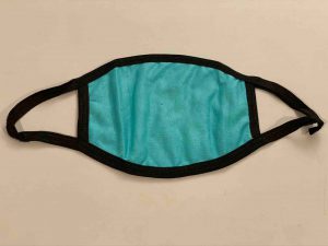 Teal Cotton Face Mask (Black Ear Loops)