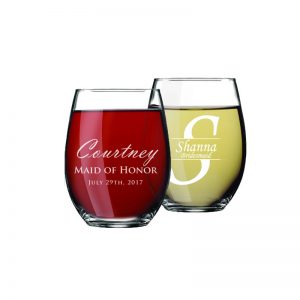 Stemless Wine Glasses with Print