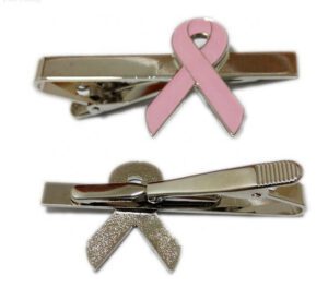 Pink Ribbon Awareness Tie Clips